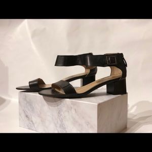Adrienne Vittadini Chambray Block Heel Sandals